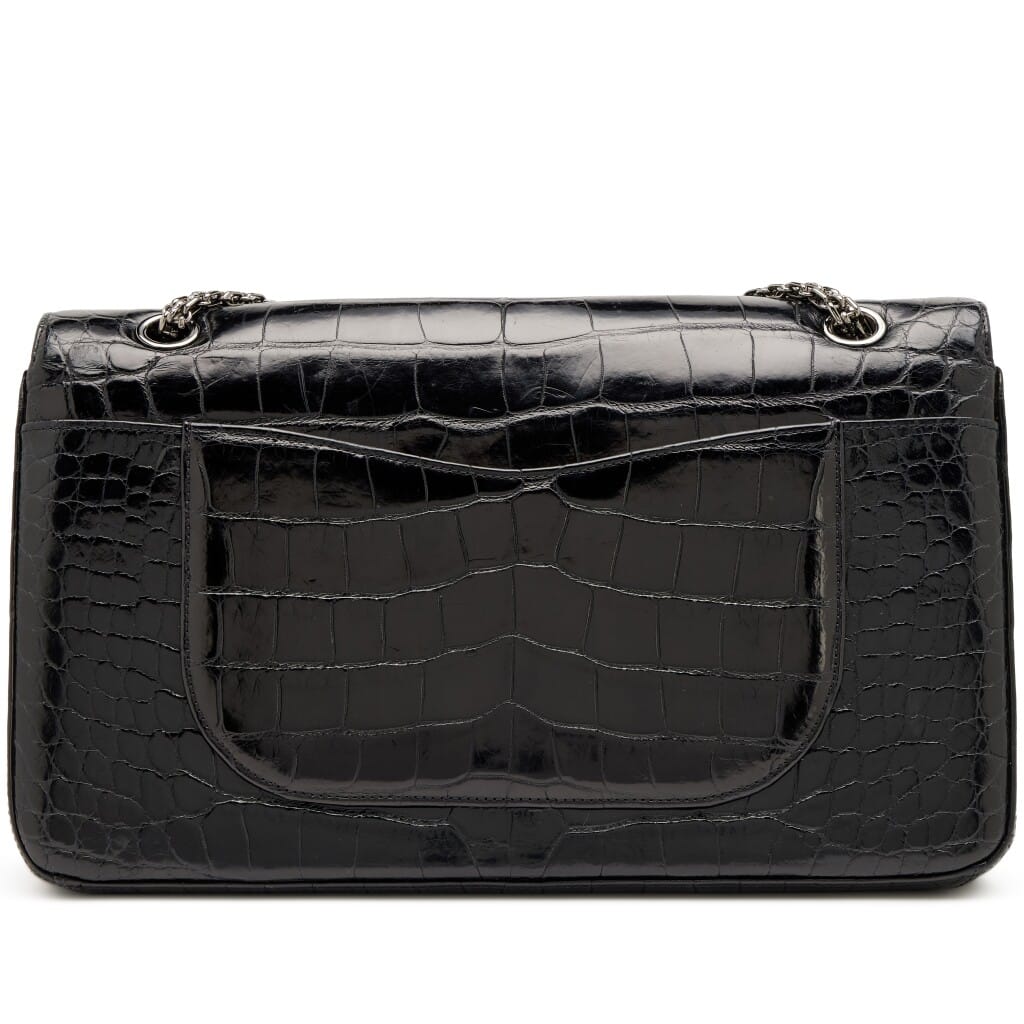 So Black Alligator 2.55 Reissue 227 Double Flap Bag Ruthenium Hardware, 2011-2012