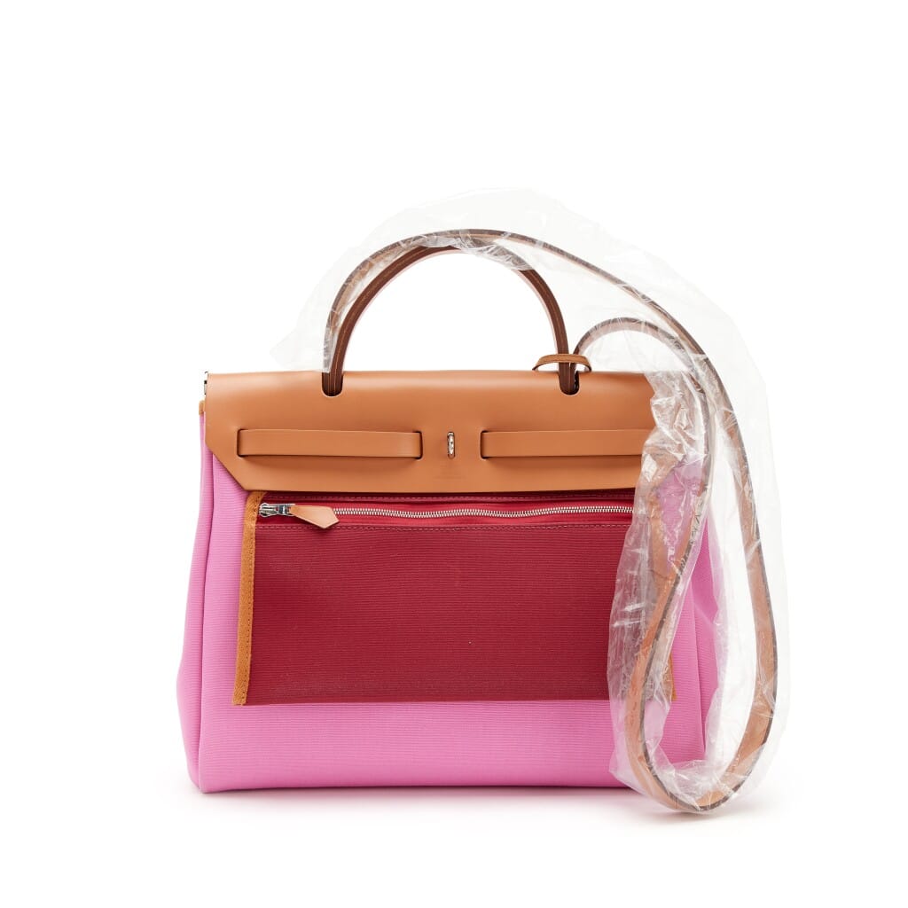 Natural Vache Hunter and Bubblegum Pink Toile Herbag Zip 31 Palladium Hardware, 2021