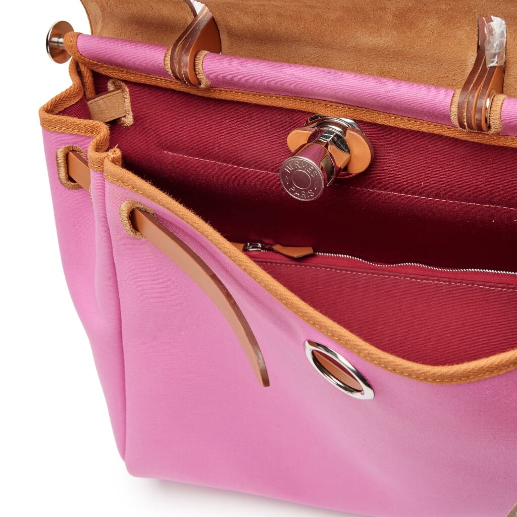 Natural Vache Hunter and Bubblegum Pink Toile Herbag Zip 31 Palladium Hardware, 2021