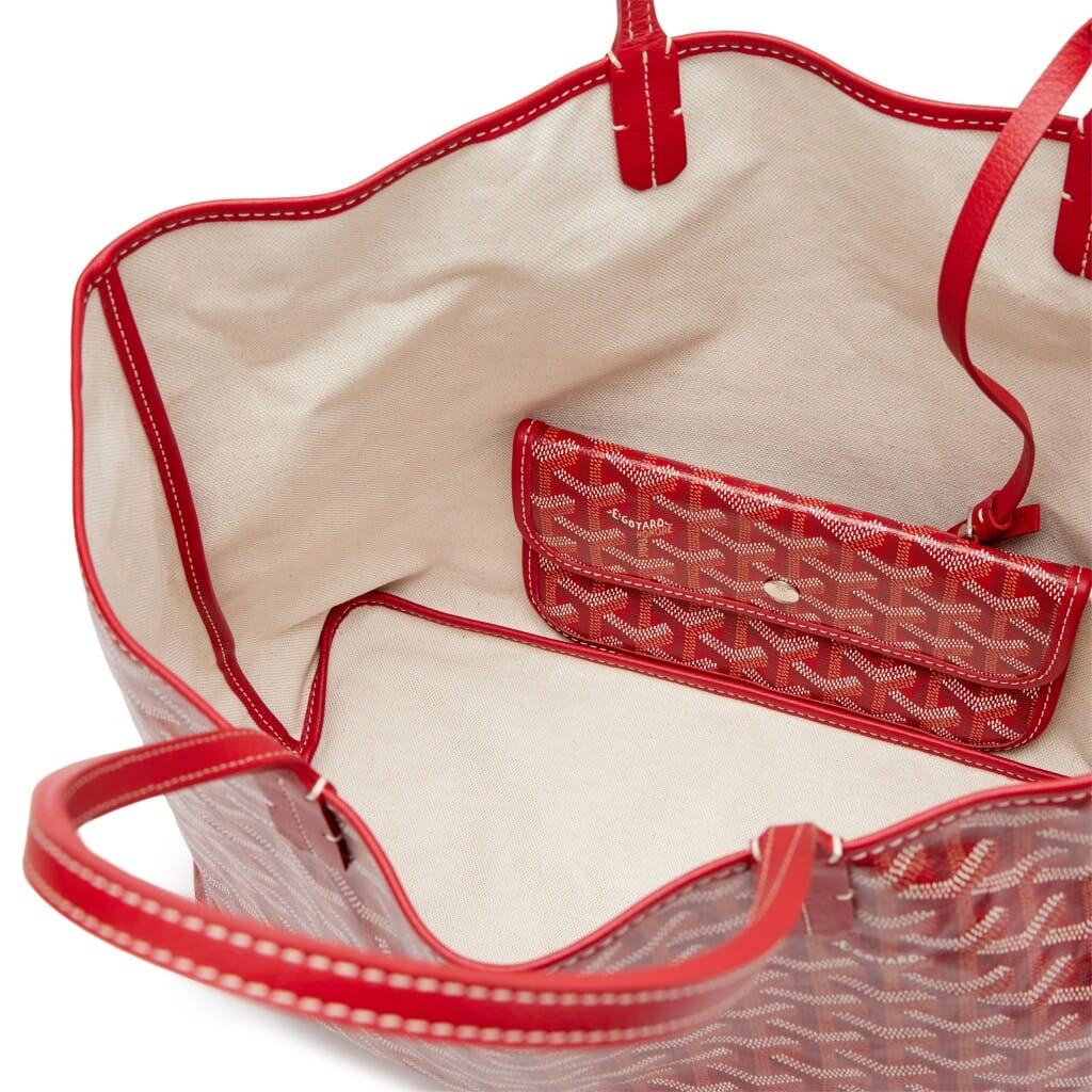 Red Goyardine Canvas and Chevroches Calfskin Saint Louis PM Bag, 2024