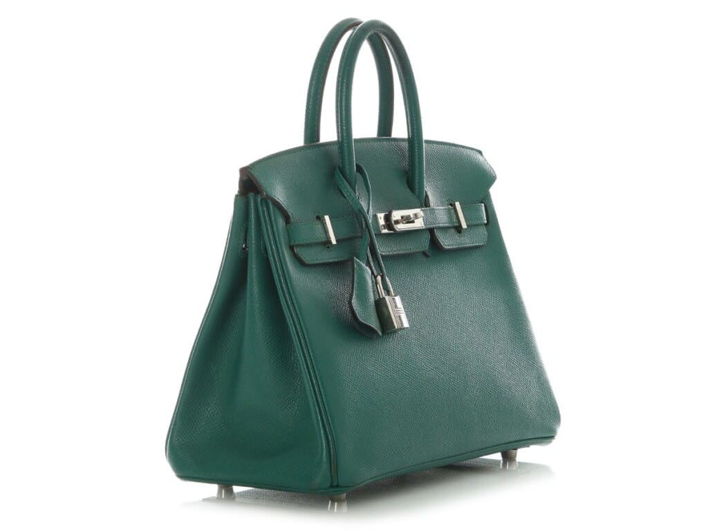 Malachite Epsom Birkin 25 Palladium Hardware, 2014