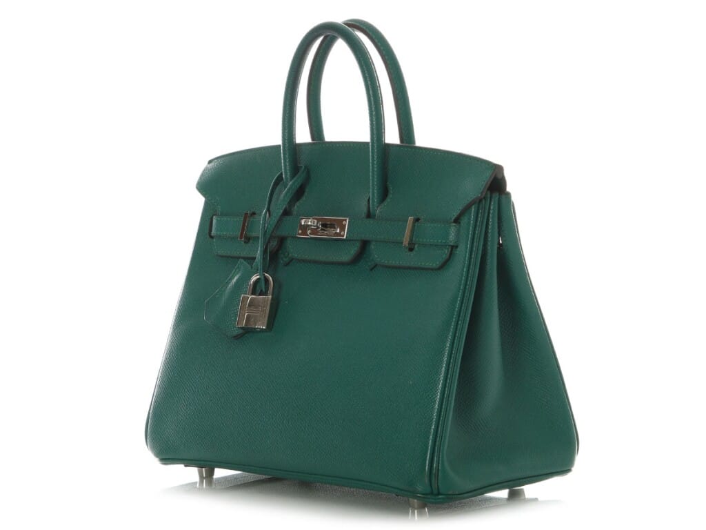 Malachite Epsom Birkin 25 Palladium Hardware, 2014
