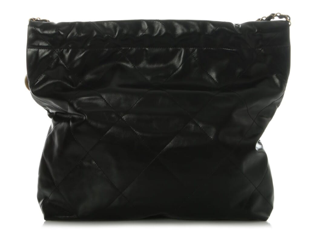 Black Quilted Shiny Calfskin Chanel 22 Aged Gold Hardware, 2024