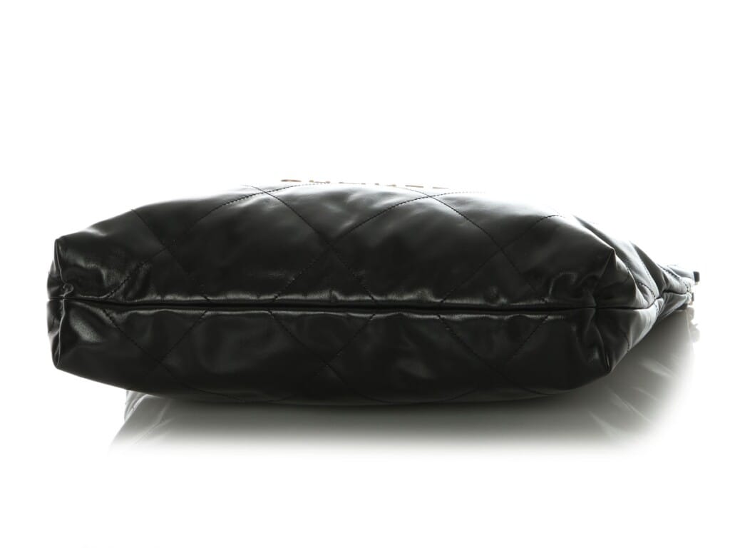 Black Quilted Shiny Calfskin Chanel 22 Aged Gold Hardware, 2024