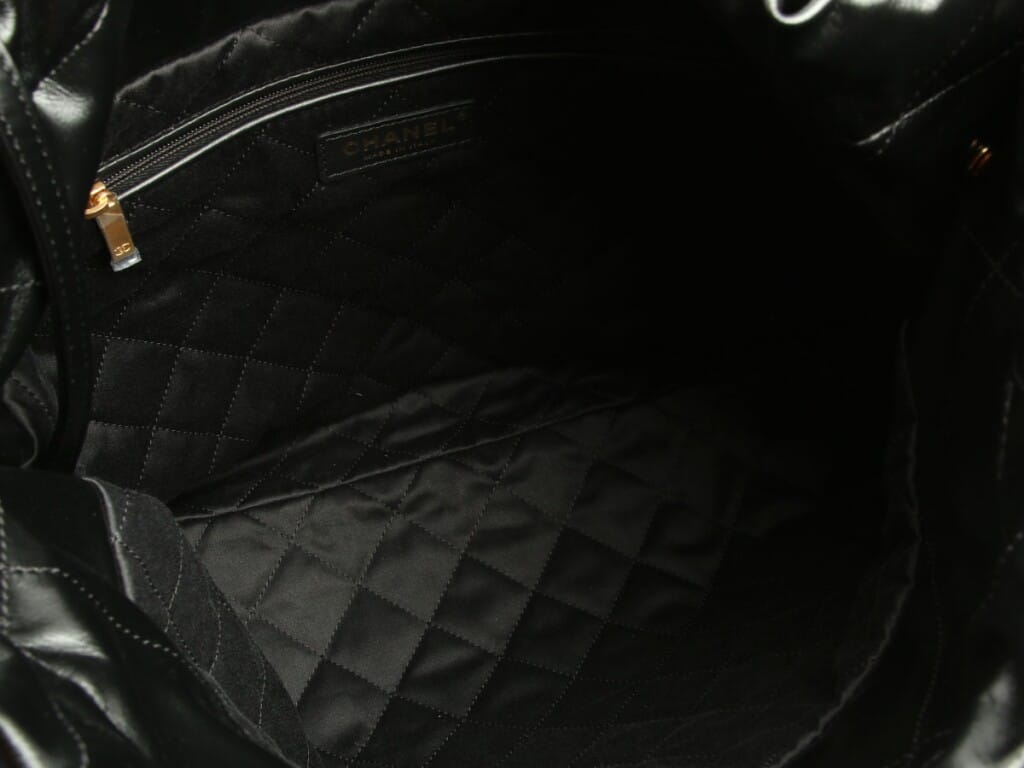 Black Quilted Shiny Calfskin Chanel 22 Aged Gold Hardware, 2024