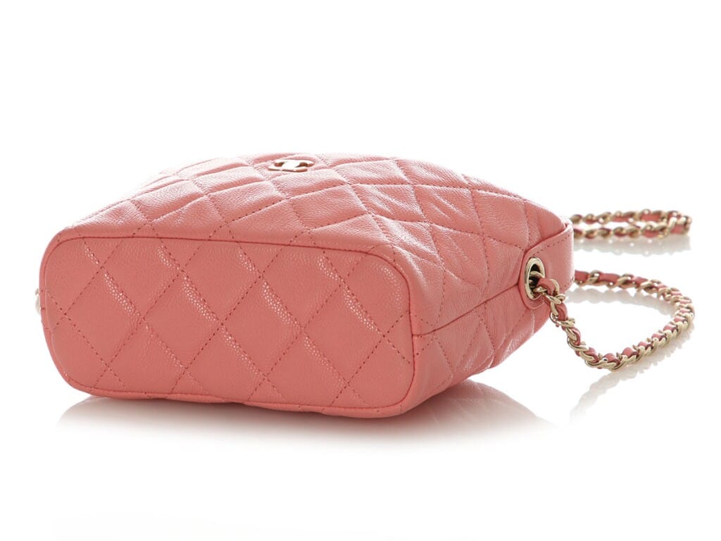 Pink Quilted Caviar Small Hobo Clutch Gold Hardware, 2020s