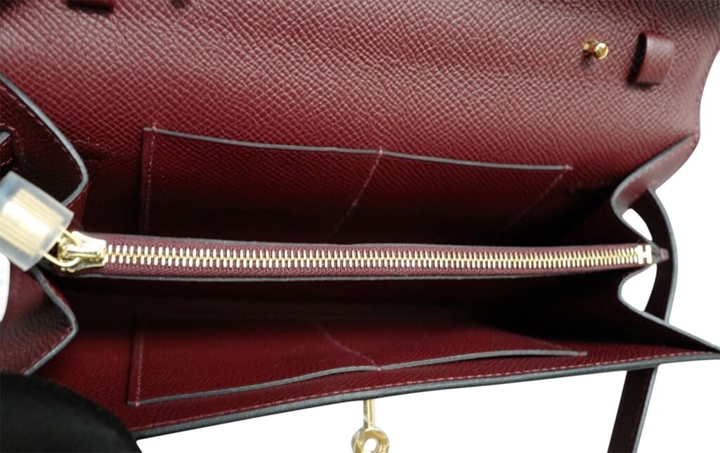 Rouge H Epsom Kelly-To-Go Wallet Gold Hardware, 2026