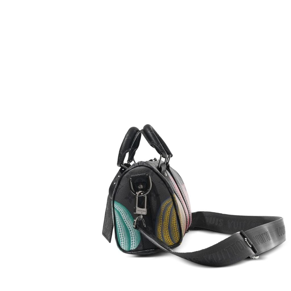 x Yayoi Kusama Monogram Eclipse Reverse Pumpkin Coated Canvas Keepall Bandoulière 25 Silver Hardware, 2023