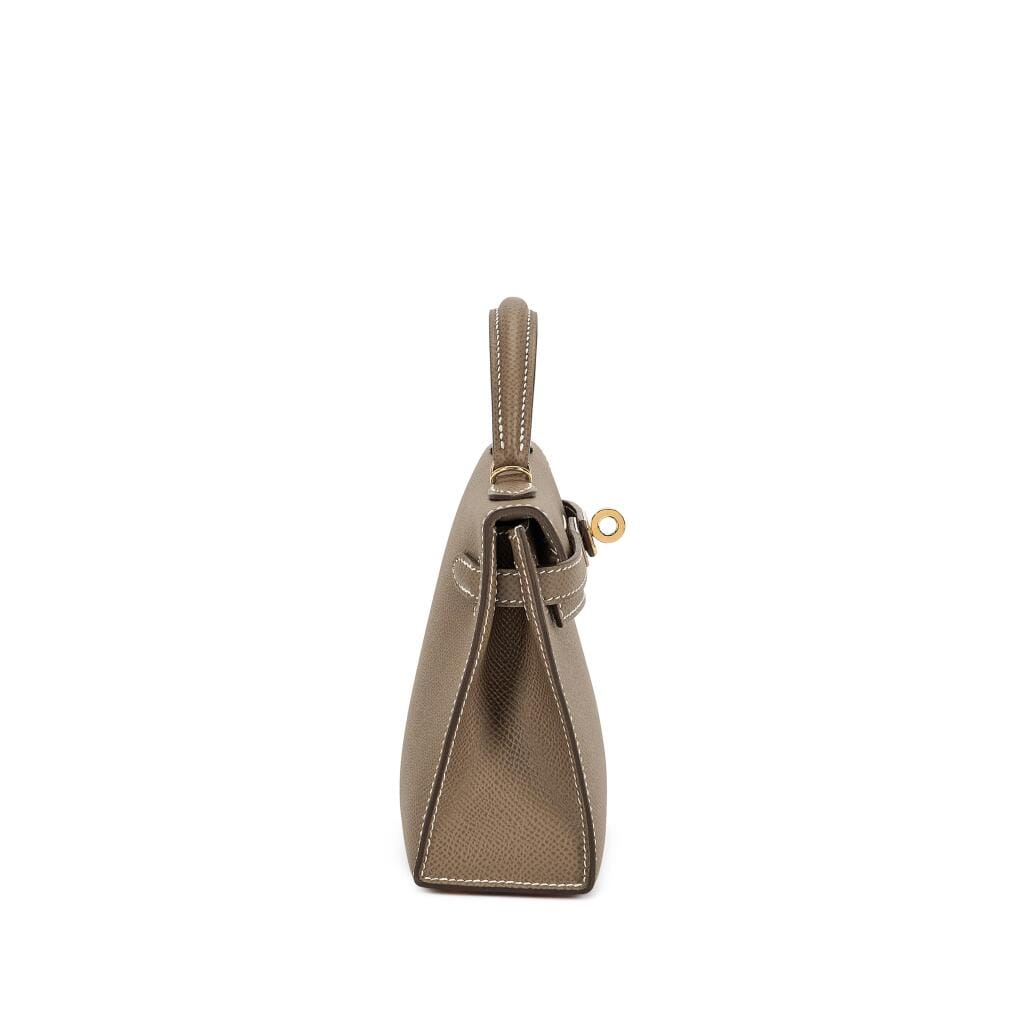Etoupe Epsom Mini Kelly II Gold Hardware, 2026