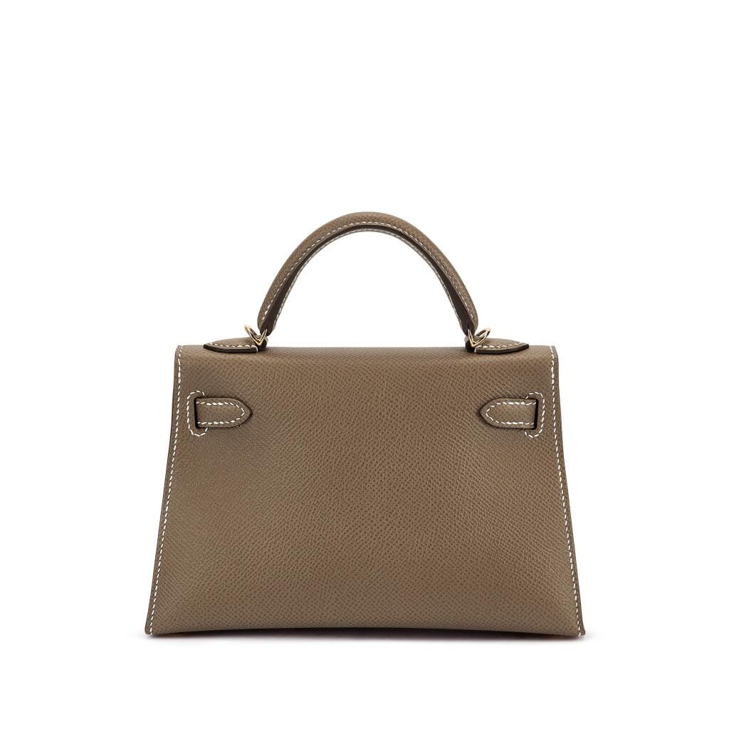 Etoupe Epsom Mini Kelly II Gold Hardware, 2026
