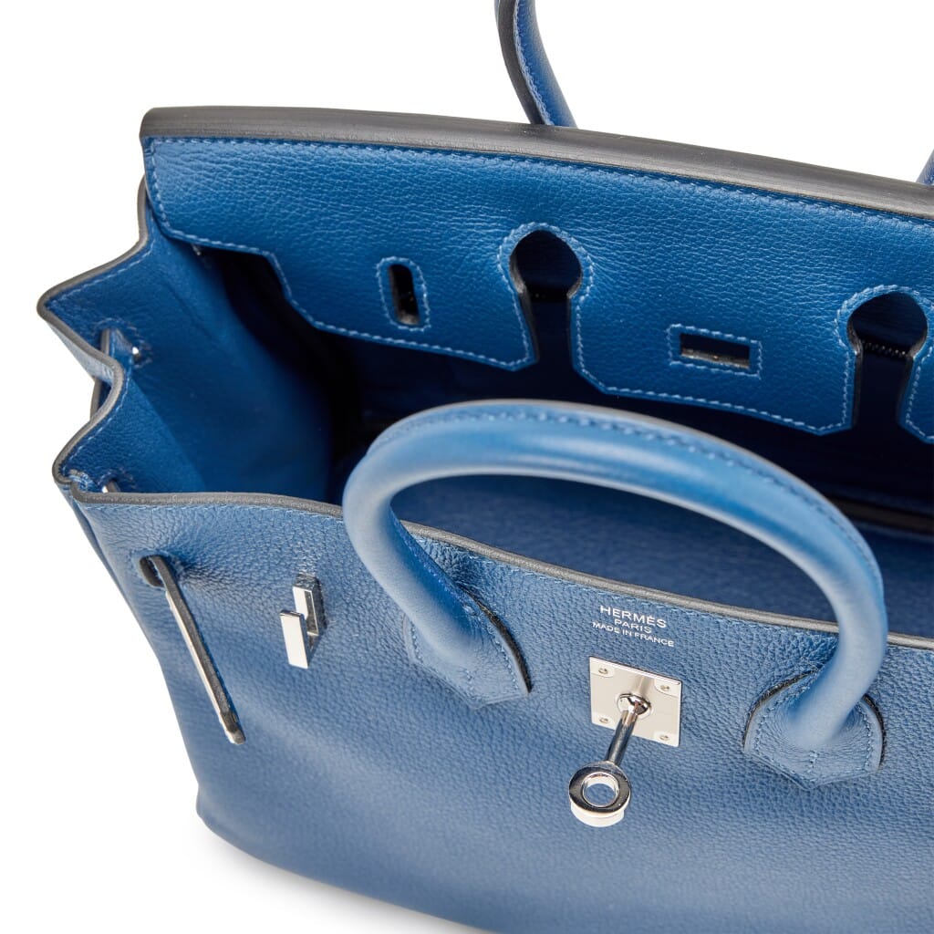 Deep Bleu Novillo Birkin 25 Palladium Hardware, 2019