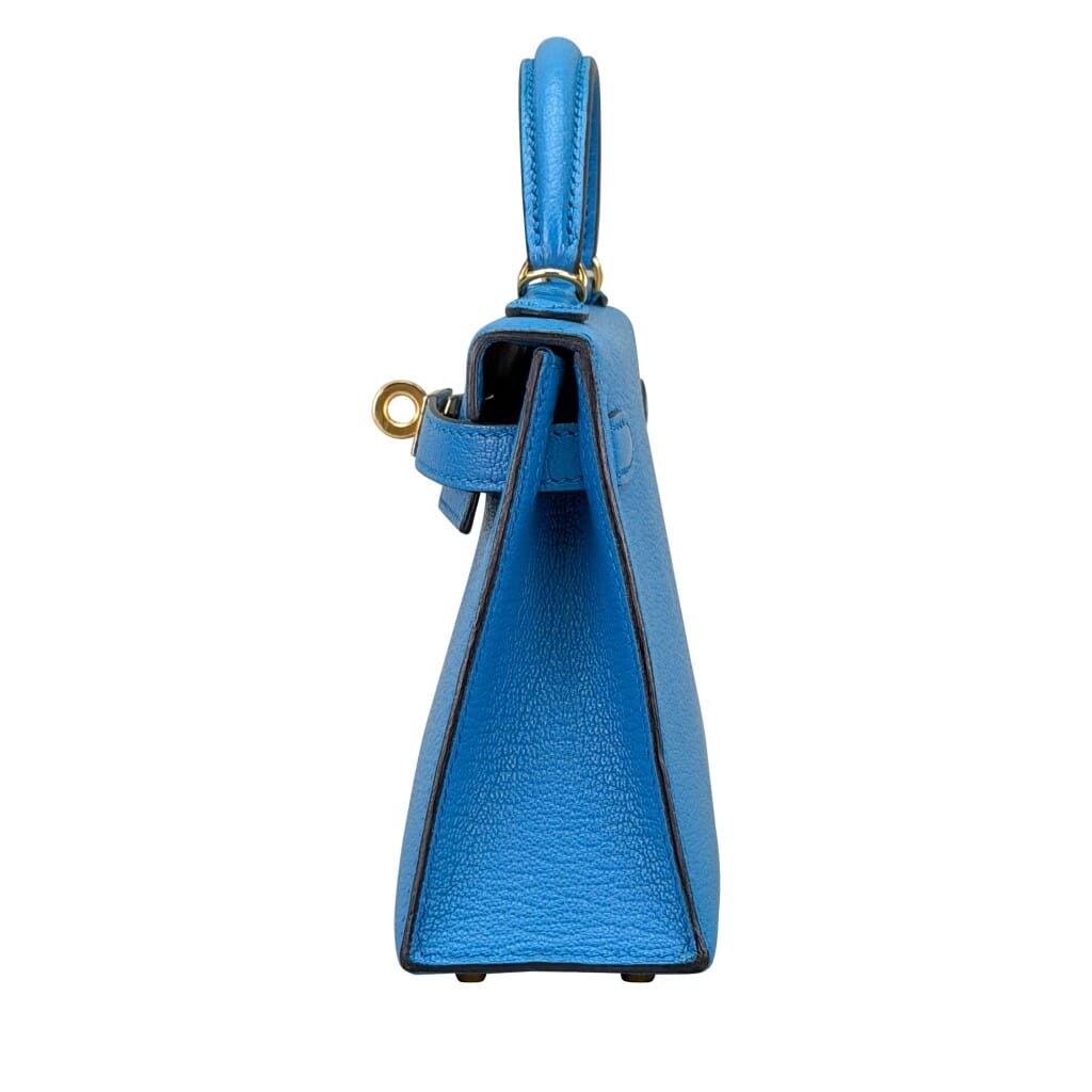 Bleu Frida Chèvre Mysore Mini Kelly 20 II Gold Hardware, 2020