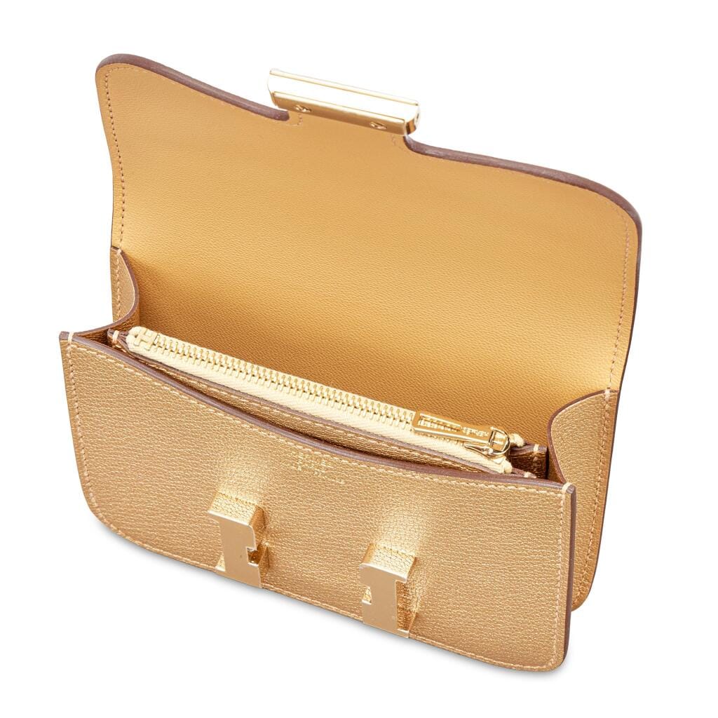 Doré Chèvre Chamkilight Constance Slim Wallet Permabrass Hardware, 2025