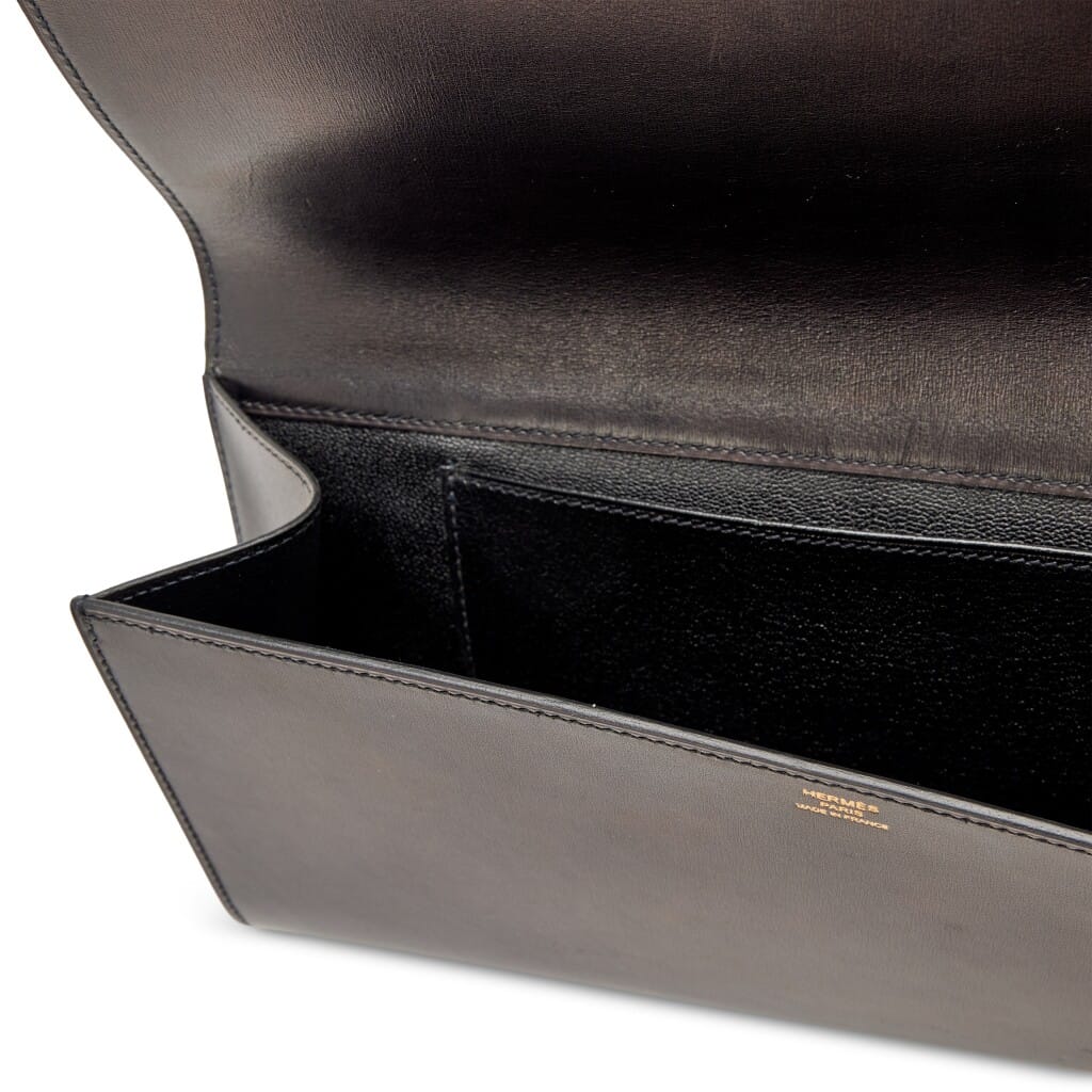 Black Tadelakt Medor 29 Clutch Gold Hardware, 2006