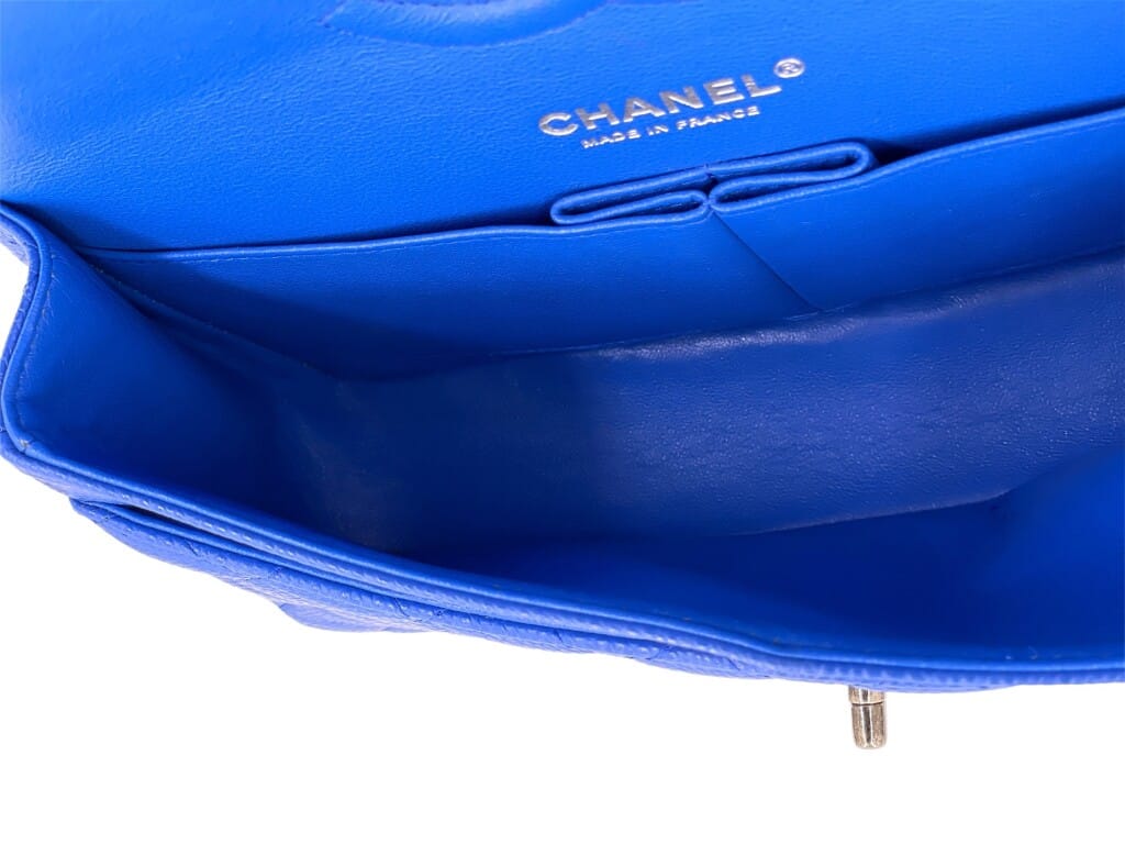Blue Roi Cobalt Quilted Caviar Medium Classic Double Flap Bag Ruthenium Hardware, 2016