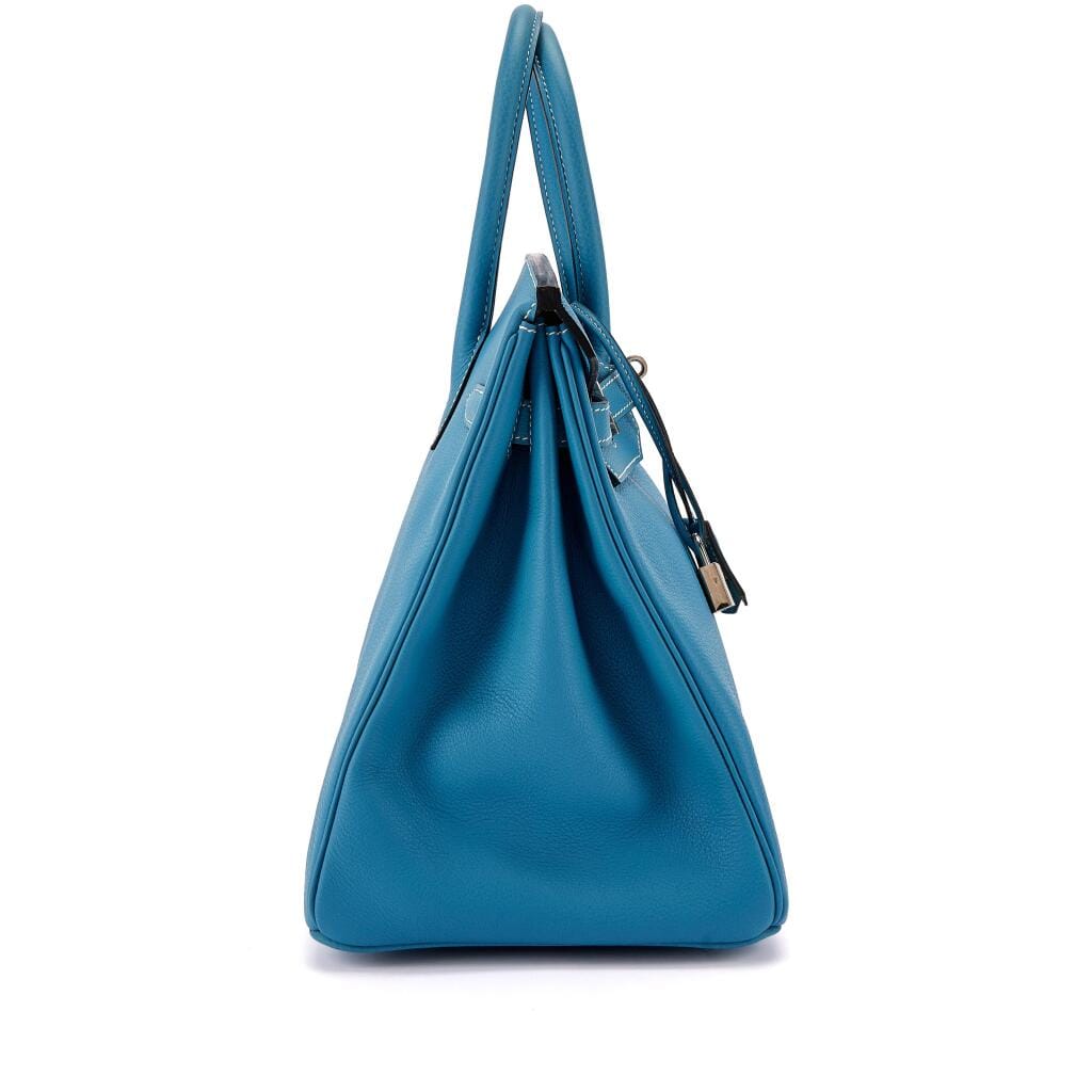 Bleu Jean Togo Birkin 35 Palladium Hardware, 2001