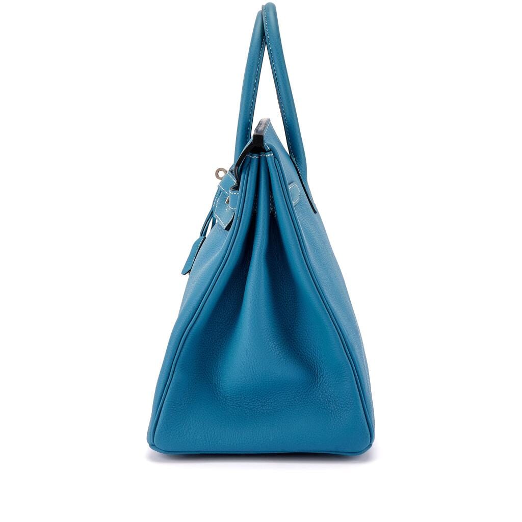 Bleu Jean Togo Birkin 35 Palladium Hardware, 2001