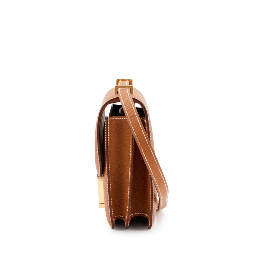 Set of 2 Gold Epsom Mini Constance 18 Gold Hardware, 2024 and Gold Epsom Kelly Belt Gold Hardware, 2025