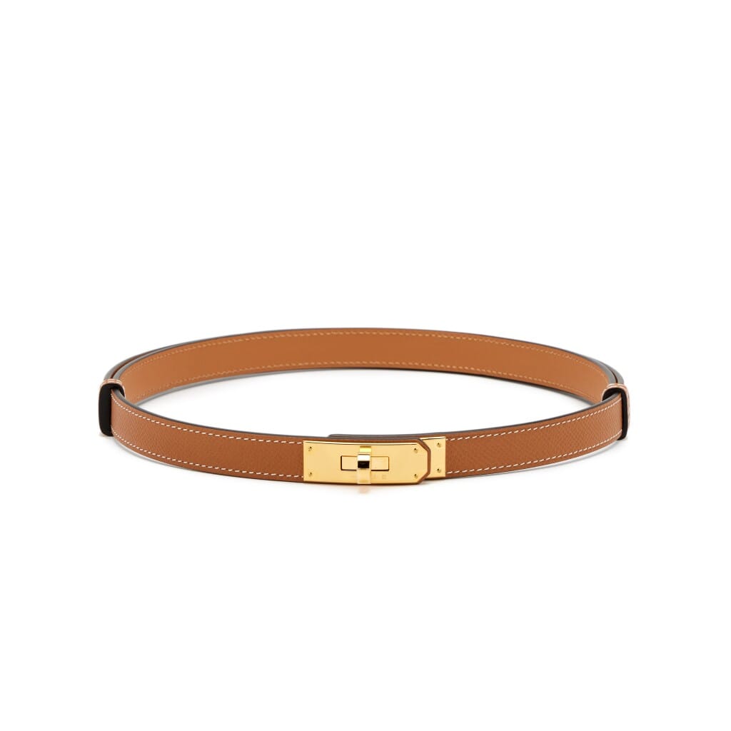 Set of 2 Gold Epsom Mini Constance 18 Gold Hardware, 2024 and Gold Epsom Kelly Belt Gold Hardware, 2025