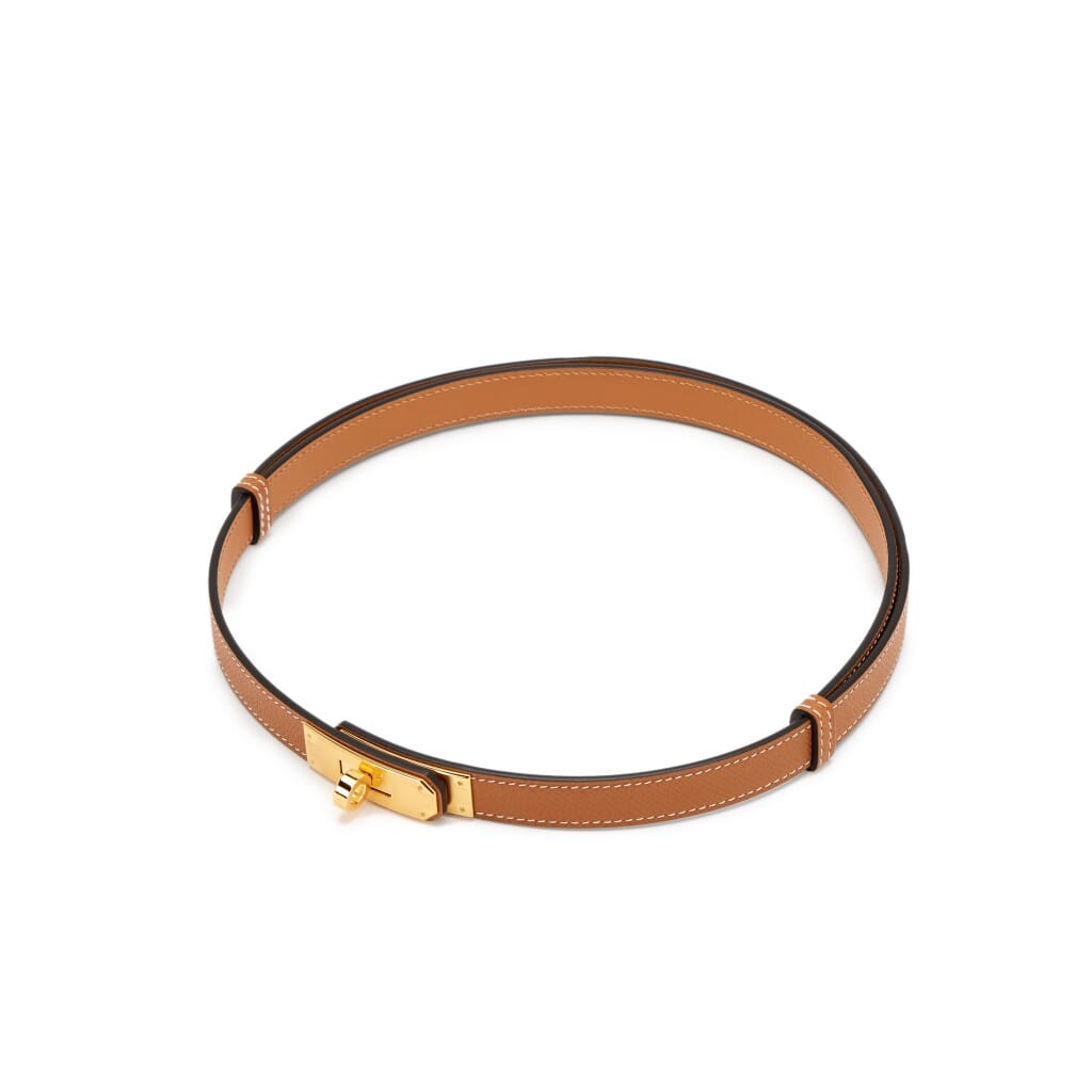 Set of 2 Gold Epsom Mini Constance 18 Gold Hardware, 2024 and Gold Epsom Kelly Belt Gold Hardware, 2025