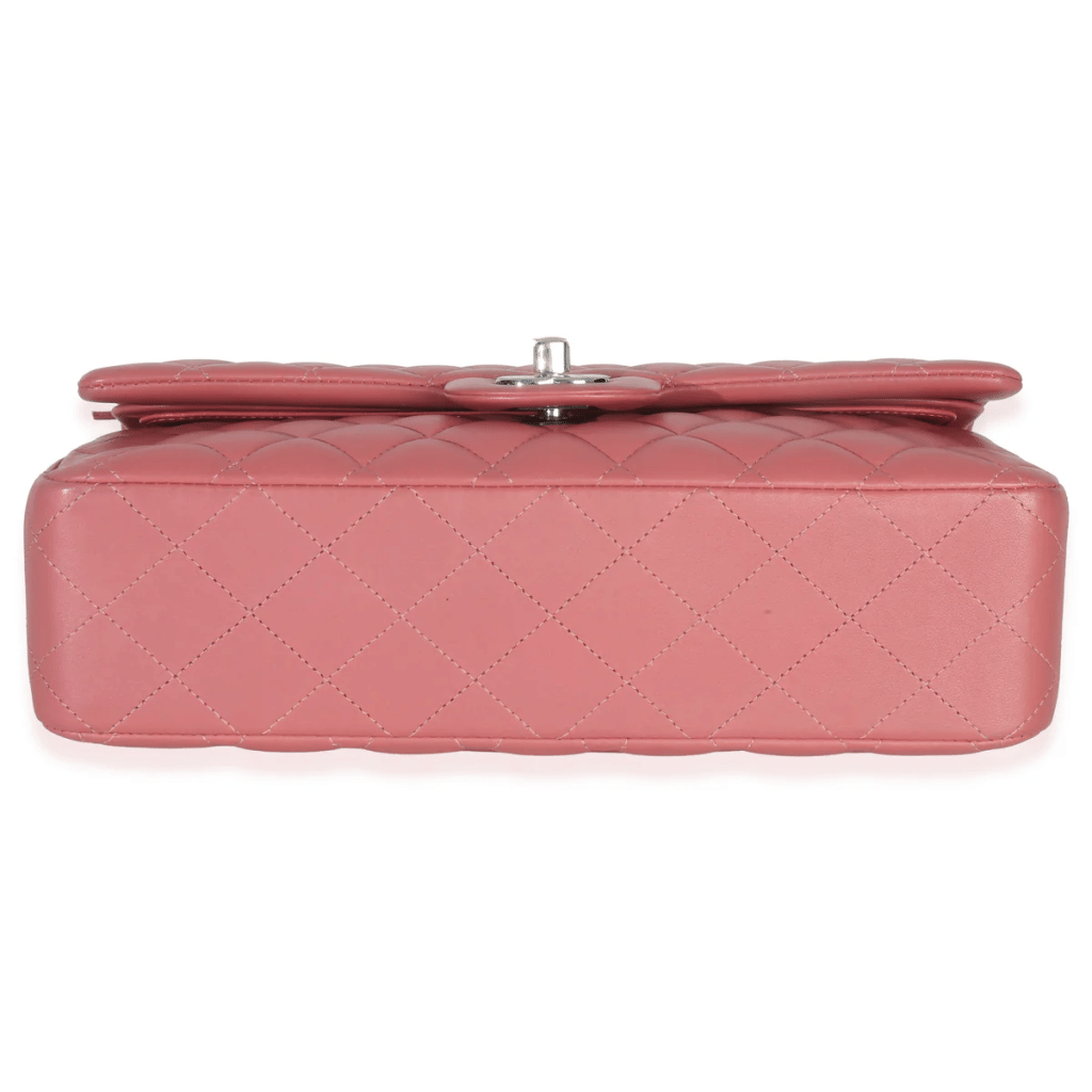 Pink Quilted Lambskin Medium Classic Double Flap Bag Silver Hardware, 2019