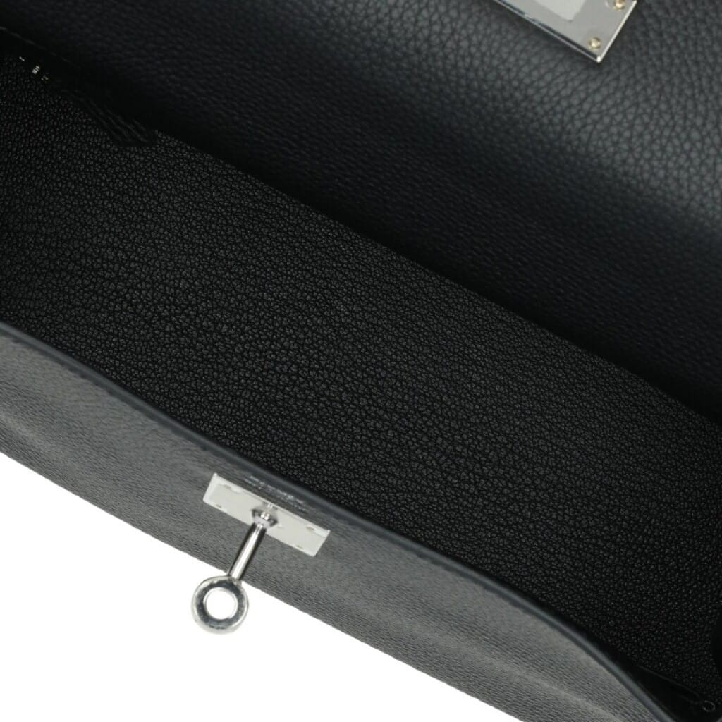 Black Togo Retourne Kelly 28 Palladium Hardware, 2026