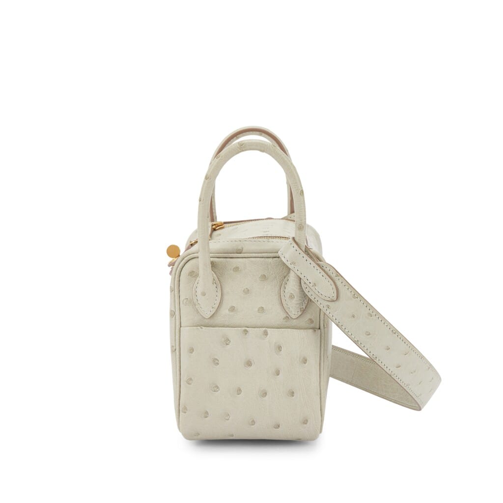 Gris Perle Ostrich Mini Lindy 20 Gold Hardware, 2021