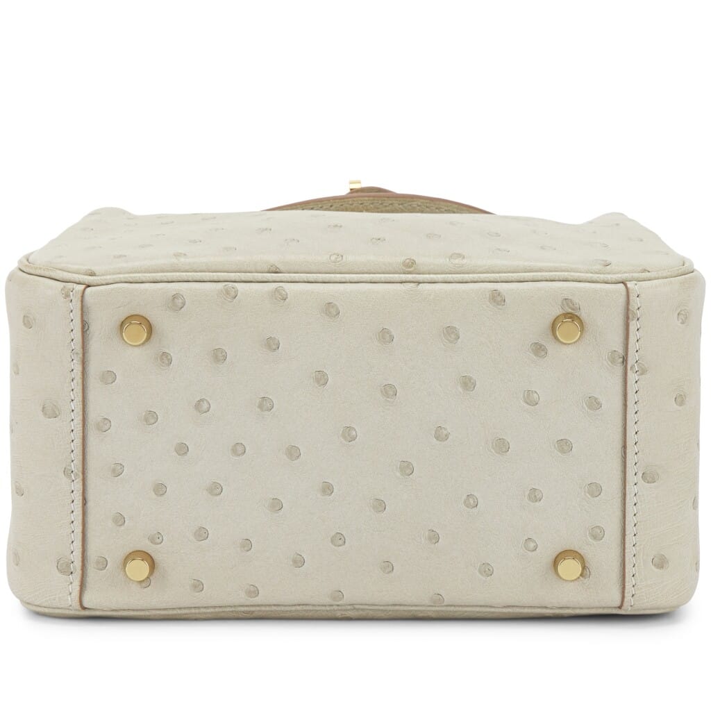 Gris Perle Ostrich Mini Lindy 20 Gold Hardware, 2021