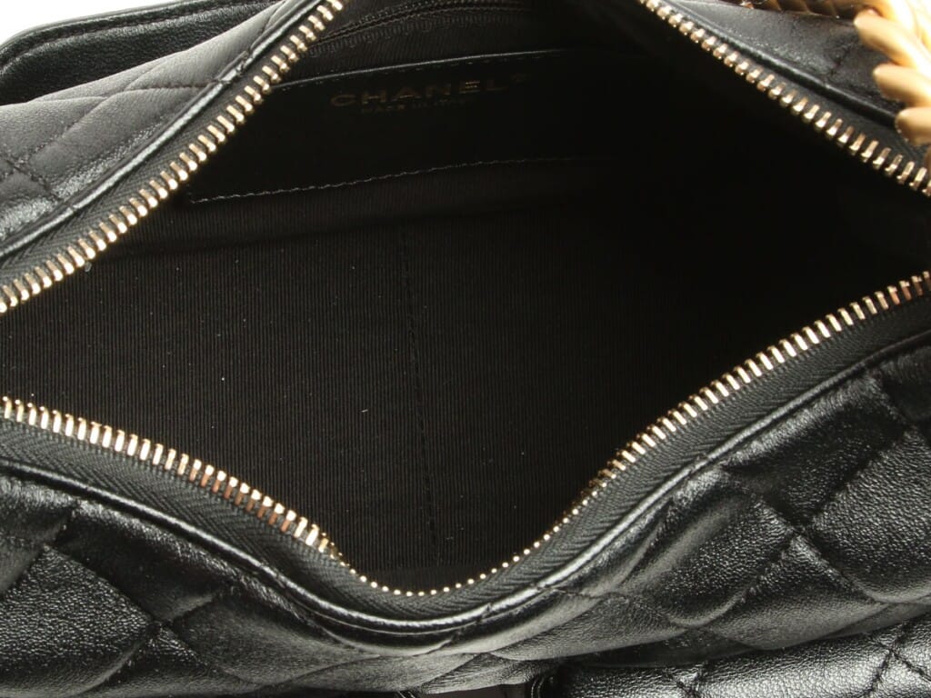 Black Quilted Shiny Lambskin Small Trendy Pockets Hobo Aged Gold Hardware, 2025