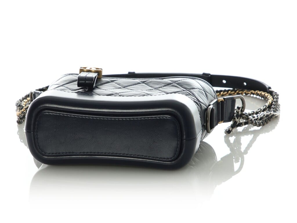 Navy Aged Quilted Calfskin Small Gabrielle Mixed Hardware, 2018-2019