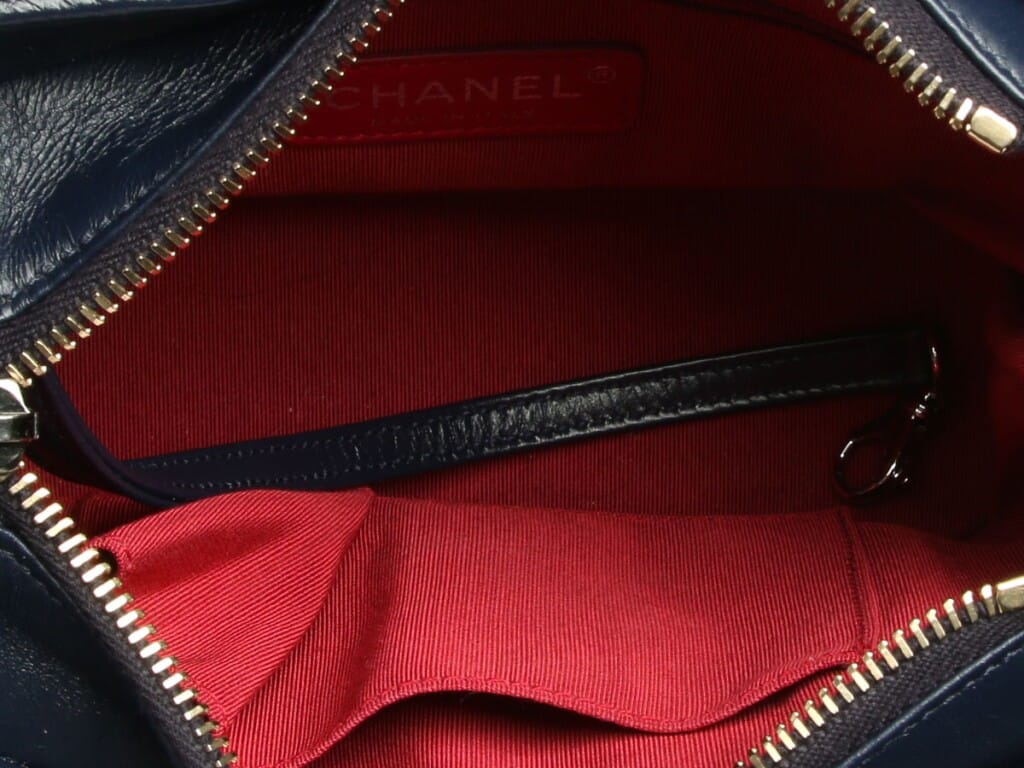 Navy Aged Quilted Calfskin Small Gabrielle Mixed Hardware, 2018-2019