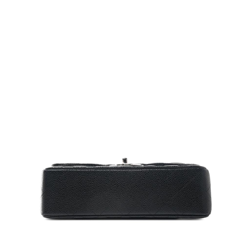 Black Quilted Caviar Small Timeless Double Flap Silver Hardware, 2018