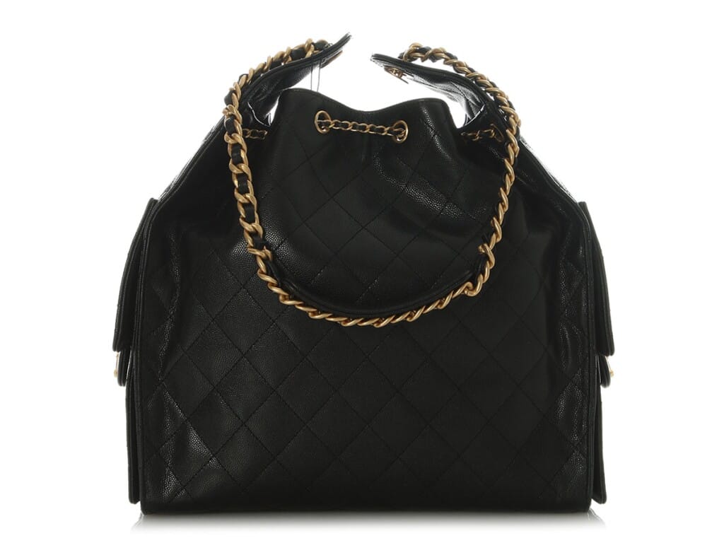 Black Quilted Caviar Medium 25 Aged Gold Hardware, 2026