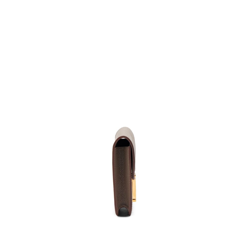 Etoupe Epsom Constance Slim Wallet Gold Hardware, 2022