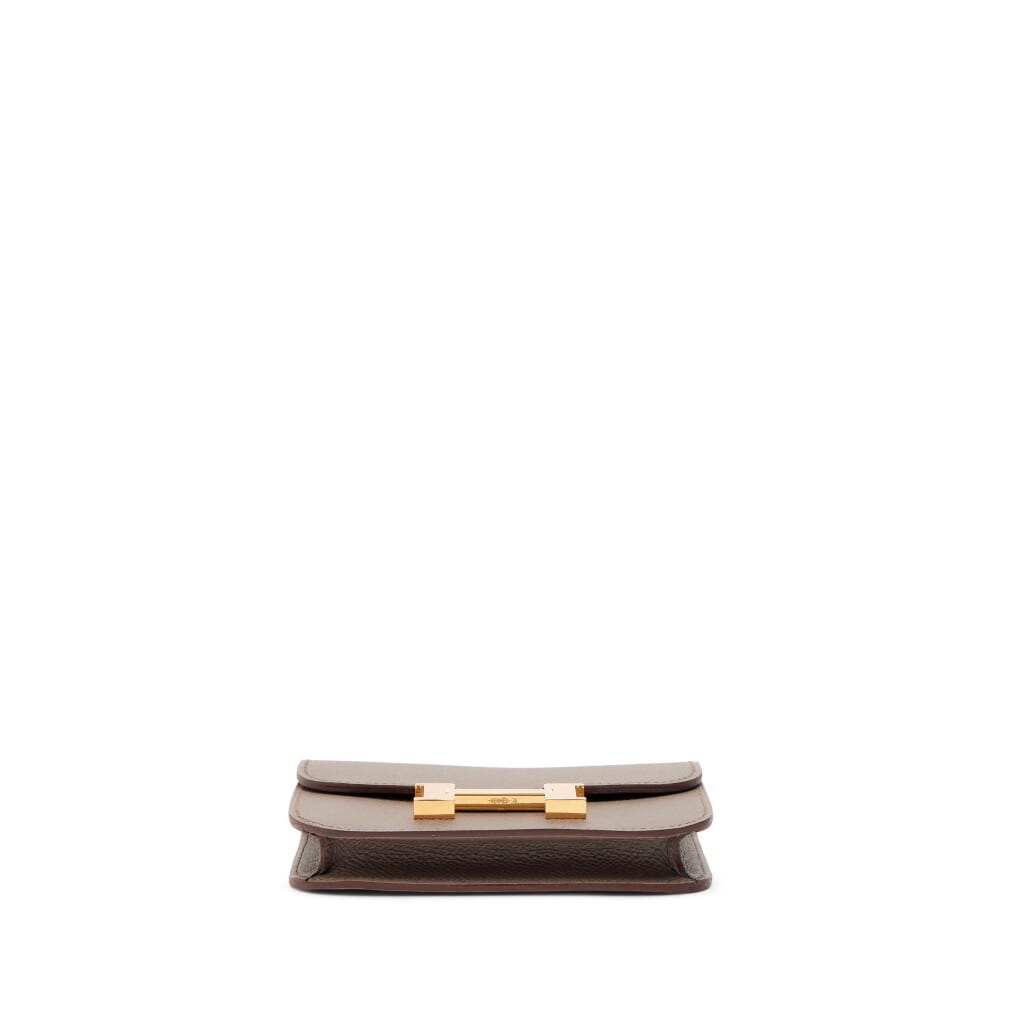 Etoupe Epsom Constance Slim Wallet Gold Hardware, 2022