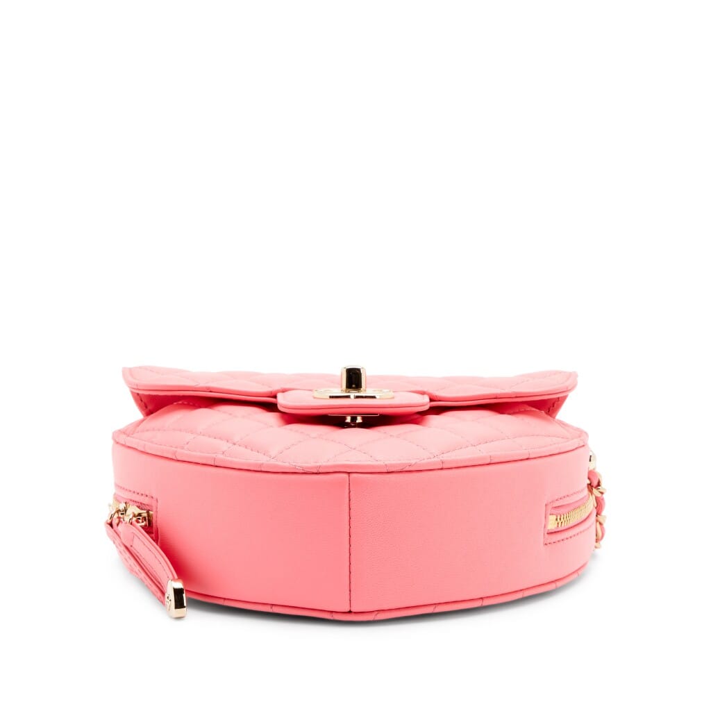 Pink Quilted Lambskin CC in Love Heart Bag Light Gold Hardware, 2022