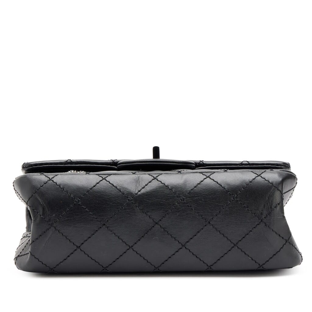 So Black Quilted Aged Calfskin Mini 2.55 Reissue Flap Bag Black Hardware, 2020s