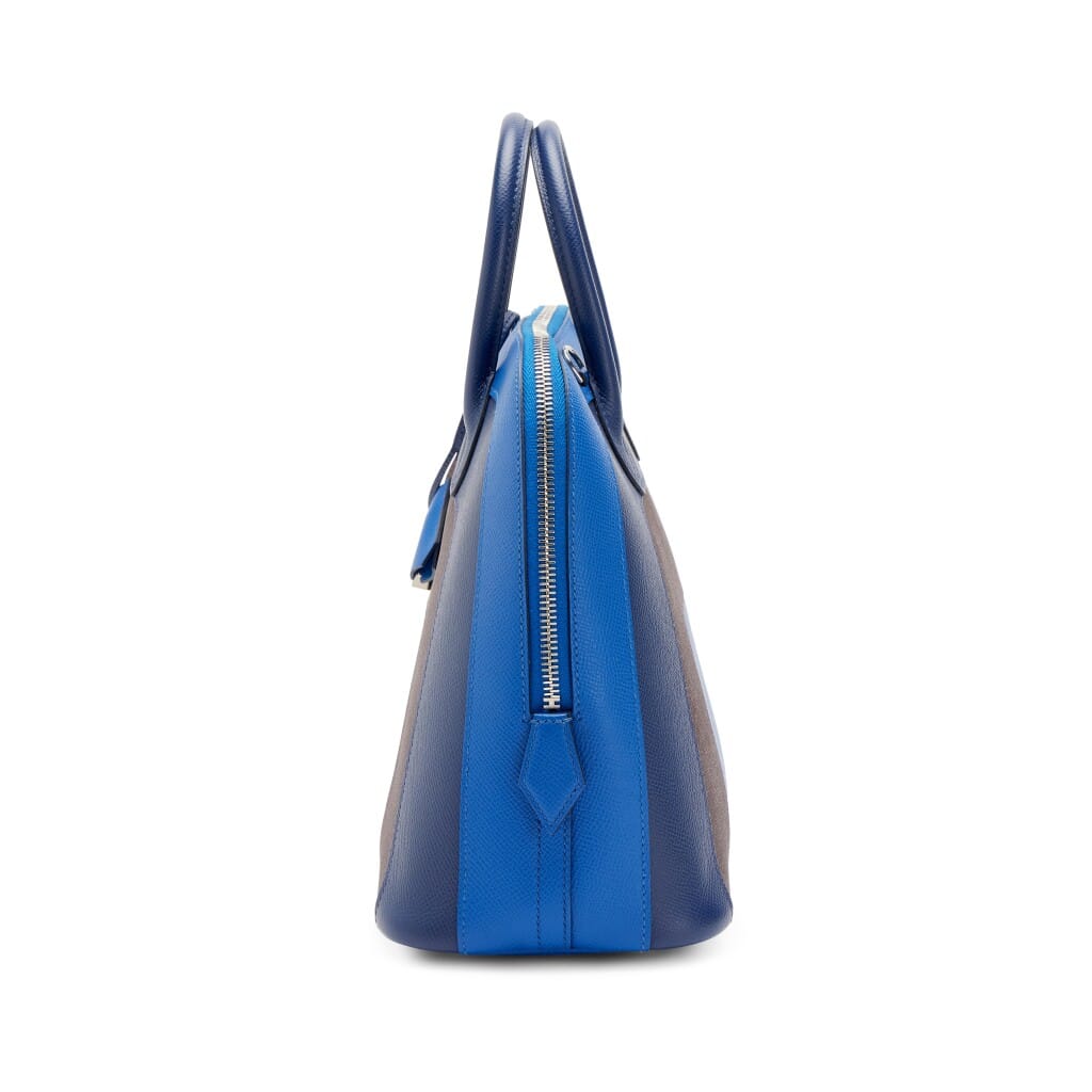 Limited Edition Bleu Frida, Bleu Saphir and Rouge Sellier Epsom Rainbow Bolide 30 Palladium Hardware, 2022