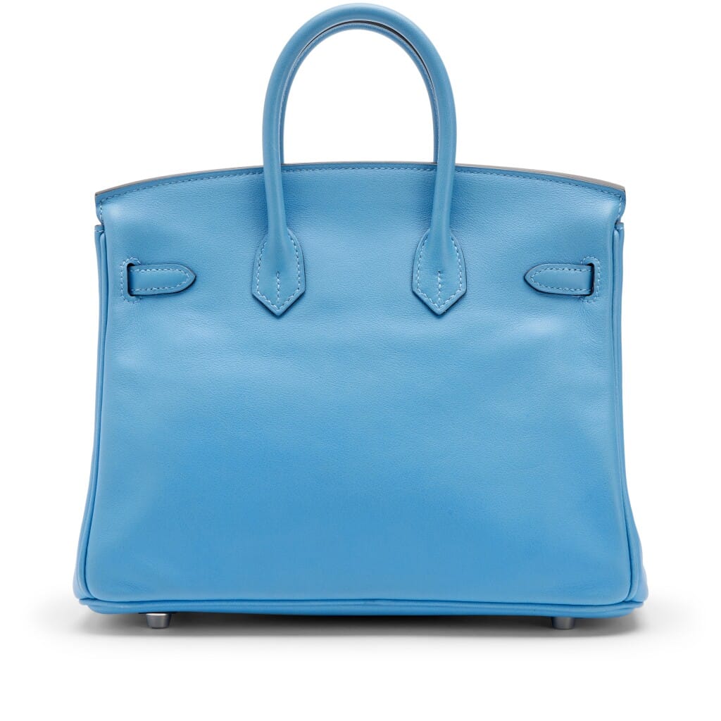 Bleu Paradis Swift Birkin 25 Palladium Hardware, 2015