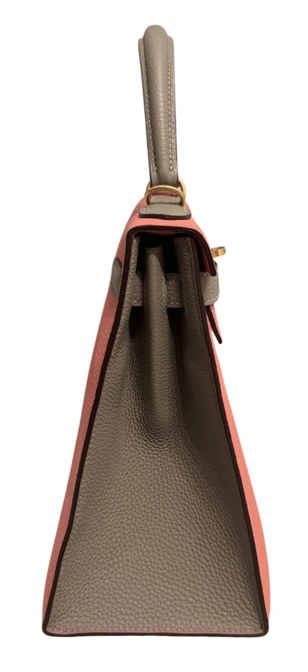 Rose Lipstick and Gris Tourterelle Togo HSS Sellier Kelly 28 Brushed Gold Hardware, 2017