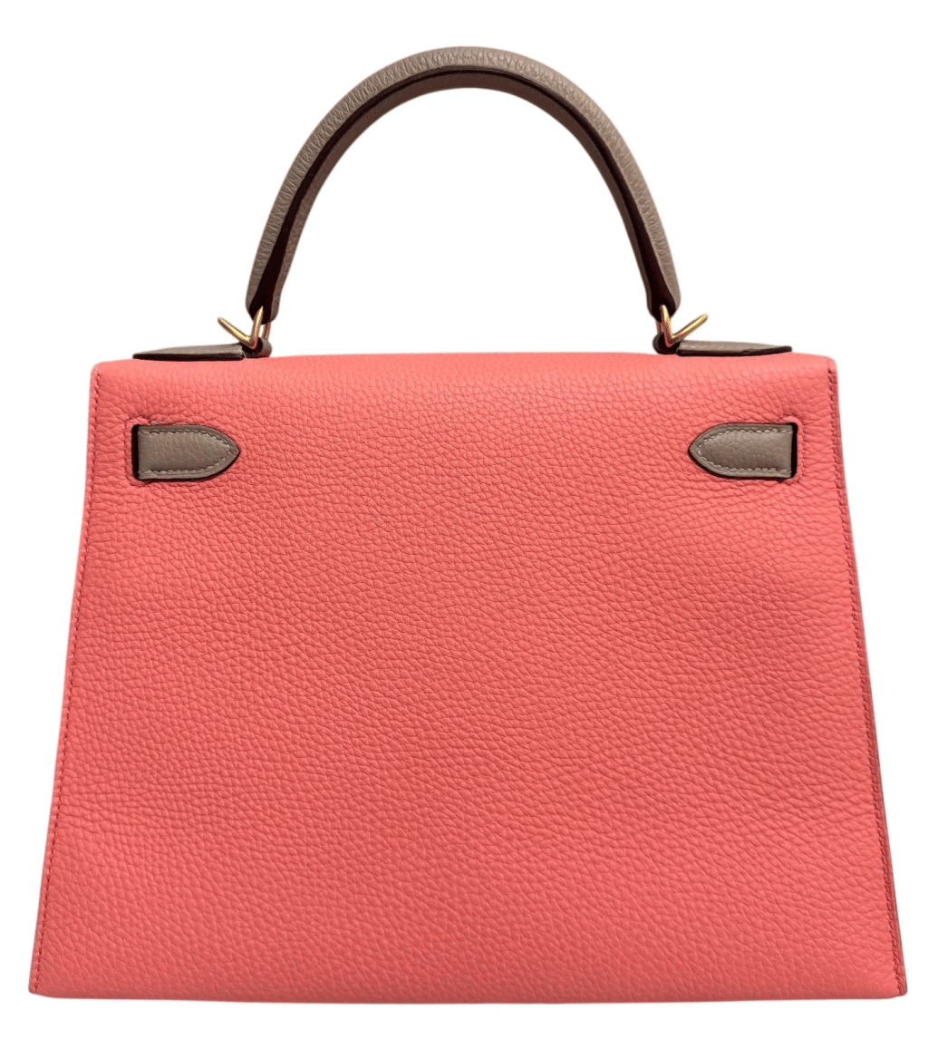Rose Lipstick and Gris Tourterelle Togo HSS Sellier Kelly 28 Brushed Gold Hardware, 2017