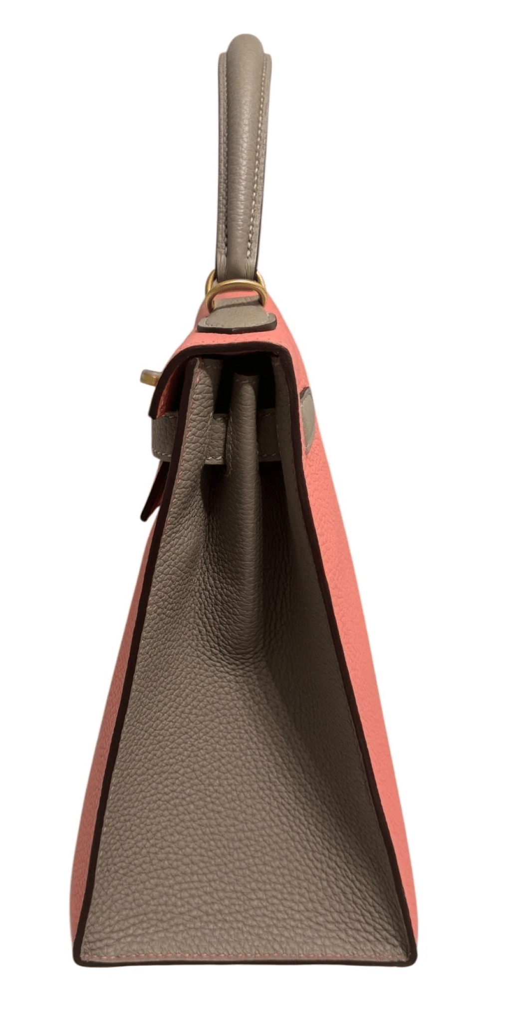 Rose Lipstick and Gris Tourterelle Togo HSS Sellier Kelly 28 Brushed Gold Hardware, 2017