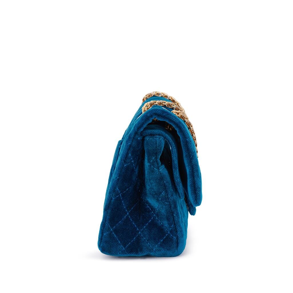Blue Quilted Velvet Small 2.55 Aged Gold Hardware, 2017-18