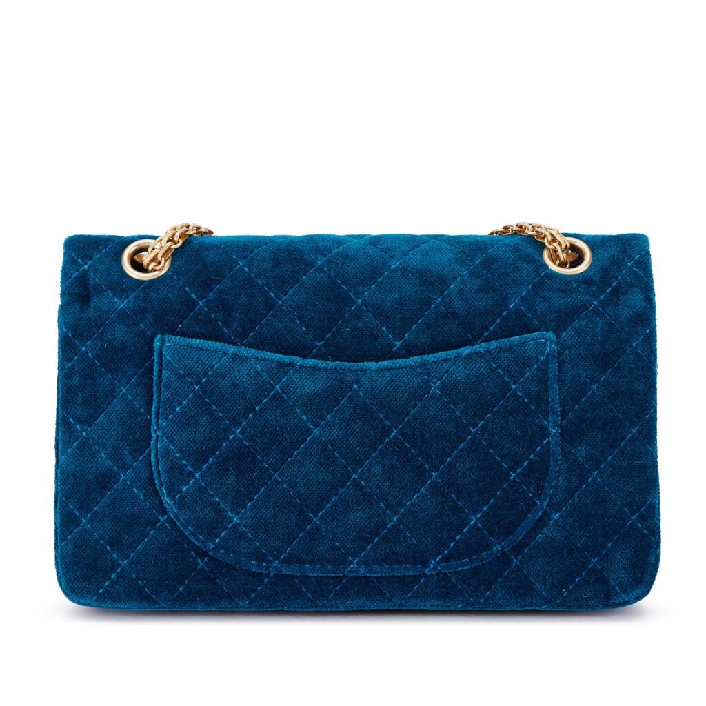 Blue Quilted Velvet Small 2.55 Aged Gold Hardware, 2017-18
