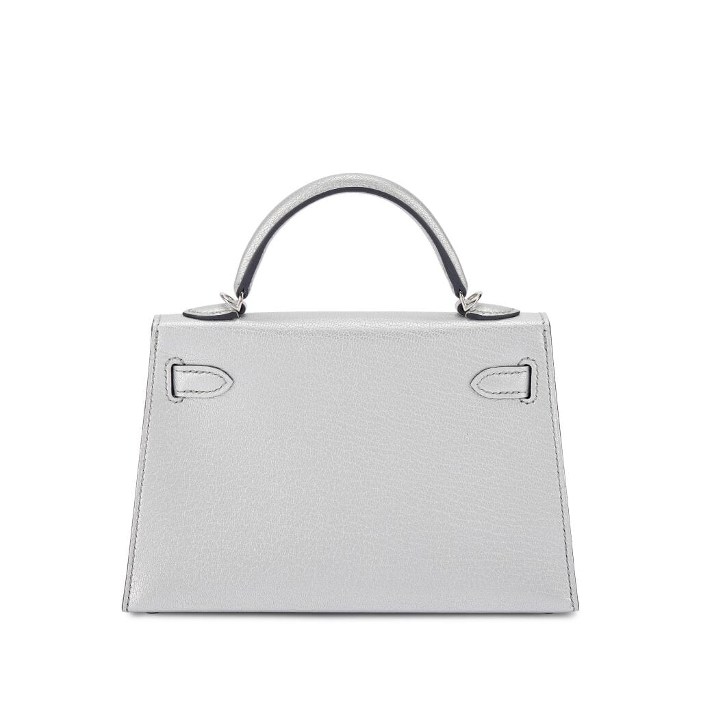 Limited Edition Gris Argenté Chèvre Chamkilight Metallic Mini Kelly II 20 Palladium Hardware, 2025
