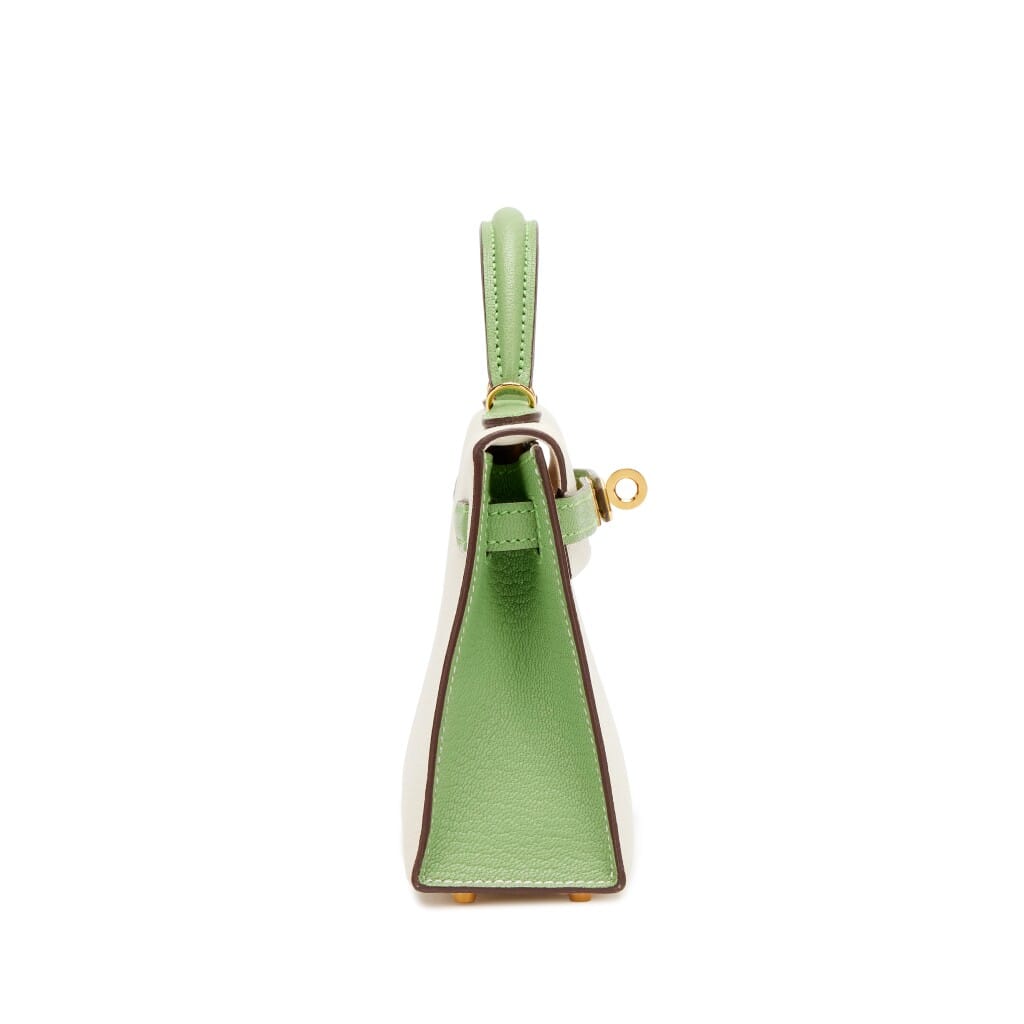 Nata and Vert Criquet Chèvre Mysore Bi-color HSS Mini Kelly 20 II Gold Hardware, 2023