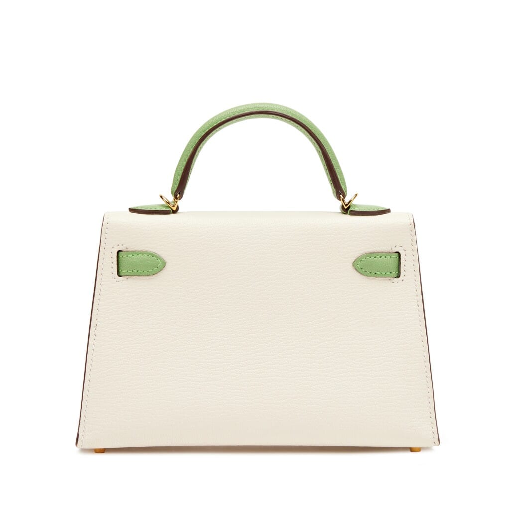 Nata and Vert Criquet Chèvre Mysore Bi-color HSS Mini Kelly 20 II Gold Hardware, 2023