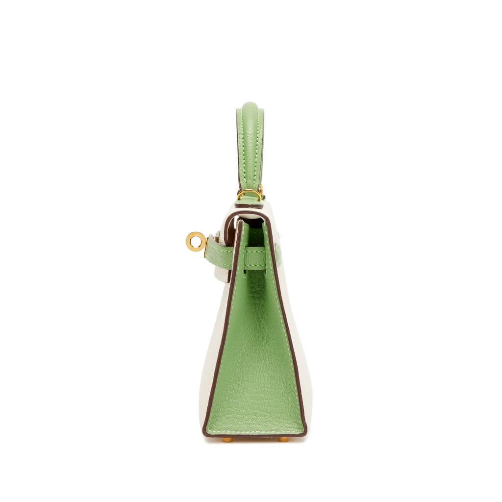Nata and Vert Criquet Chèvre Mysore Bi-color HSS Mini Kelly 20 II Gold Hardware, 2023