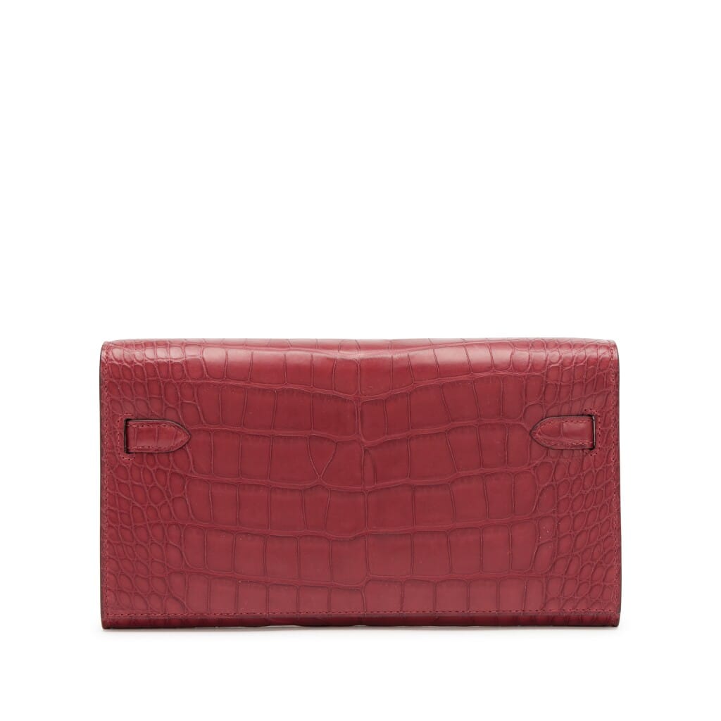 Rouge Grenat Matte Alligator Kelly-To-Go Wallet Gold Hardware, 2022