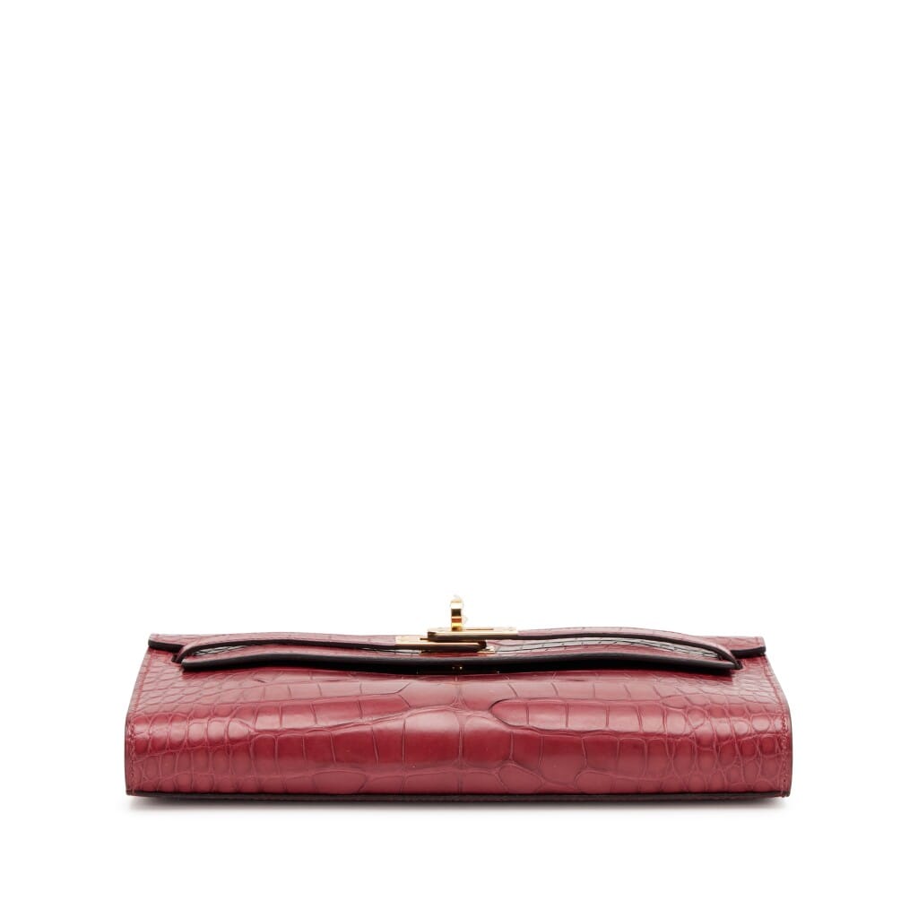 Rouge Grenat Matte Alligator Kelly-To-Go Wallet Gold Hardware, 2022